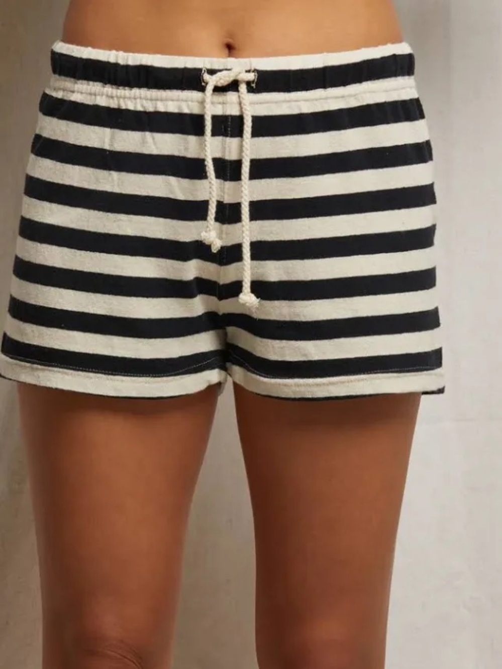 perfectwhitetee Taylor Black and natural Striped Shorts